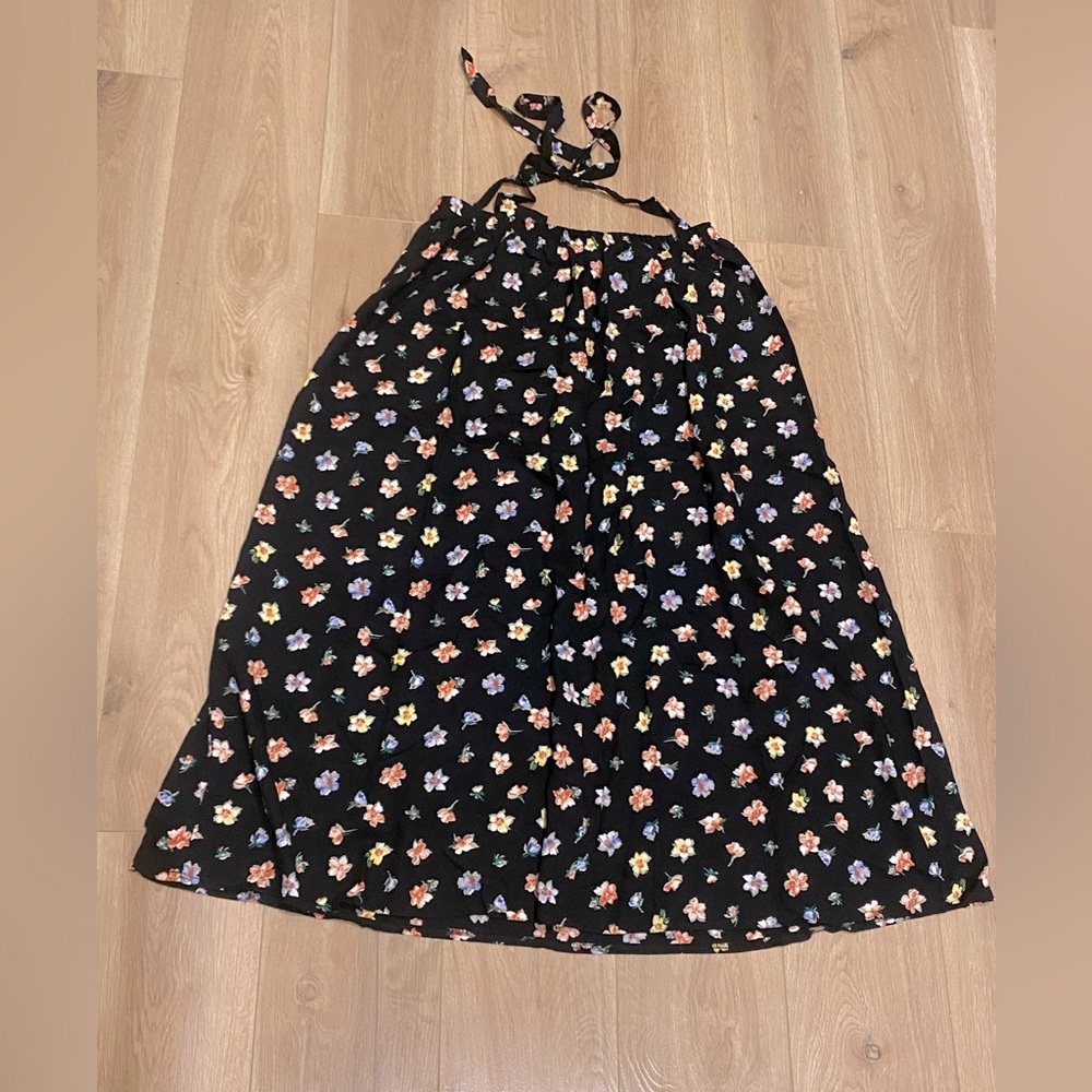 PRINCIPALS Vintage floral a-line midi skirt with tie - Picture 4 of 4